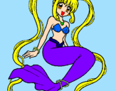 Disegno Sirena con le perle  pitturato su MARIA CRISTINA