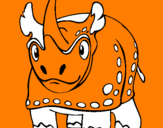 Disegno Rinoceronte  pitturato su luca franzè
