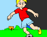 Disegno Giocare a calcio pitturato su ANDREA
