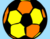 Disegno Pallone da calcio pitturato su francesco giuseppe 5 anni