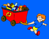 Disegno Piccolo riciclatore  pitturato su carola rossi