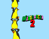 Disegno Madagascar 2 Pinguino pitturato su diego