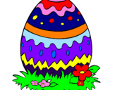Disegno Uovo di Pasqua 2 pitturato su ruby e giada tanzarella