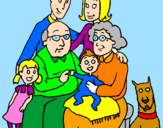 Disegno Famiglia pitturato su MartyStar