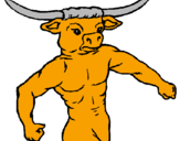 Disegno Testa di bufalo  pitturato su anónimo