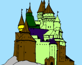 Disegno Castello medievale  pitturato su DENNIS