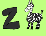 Disegno Zebra  pitturato su matteo a.