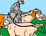 Disegno Cowboy e mucca  pitturato su Gabriele