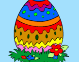 Disegno Uovo di Pasqua 2 pitturato su roberto
