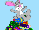 Disegno Coniglio di Pasqua pitturato su evelyn