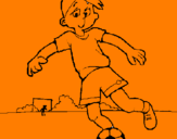 Disegno Giocare a calcio pitturato su FRANCESCO 2 ANNI
