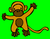 Disegno Scimmietta pitturato su matilde