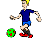 Disegno Giocatore di calcio  pitturato su marco c.