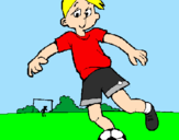 Disegno Giocare a calcio pitturato su MANUEL