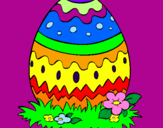 Disegno Uovo di Pasqua 2 pitturato su evelyn