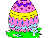 Disegno Uovo di Pasqua 2 pitturato su caterina