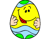 Disegno Uovo di Pasqua felice pitturato su federica