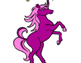 Disegno Unicorno pitturato su saretta 
