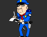 Disegno Poliziotto che fa la multa pitturato su police