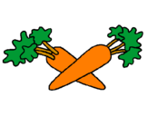 Disegno carote  pitturato su paola