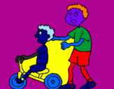 Disegno Triciclo pitturato su iacopo