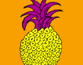Disegno ananas  pitturato su marta