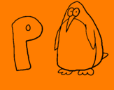Disegno Pinguino pitturato su fiòèèiààùjnujjukikoikollo