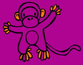 Disegno Scimmietta pitturato su elisabeth