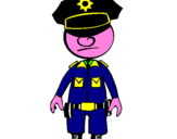 Disegno Agente di polizia pitturato su HGFY6GGFH
