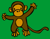 Disegno Scimmietta pitturato su alessia