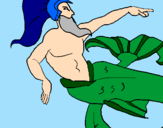 Disegno Poseidone pitturato su poseidone