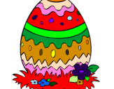 Disegno Uovo di Pasqua 2 pitturato su ANNIKA