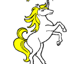 Disegno Unicorno pitturato su ROSA