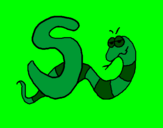 Disegno Serpente pitturato su caterina  e sissi