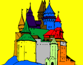 Disegno Castello medievale  pitturato su manuel