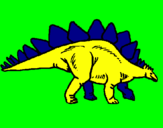Disegno Stegosaurus  pitturato su davide