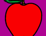 Disegno mela  pitturato su beatrice