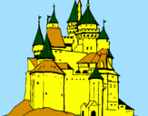 Disegno Castello medievale  pitturato su CHRISTIAN T.