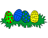 Disegno Uovo di Pasqua III pitturato su l