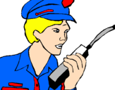 Disegno Polizia con il walkie talkie pitturato su gioy