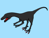 Disegno Velociraptor II pitturato su torello