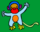 Disegno Scimmietta pitturato su Manuel