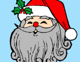 Disegno Faccione Babbo Natale  pitturato su giulia
