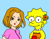 Disegno Sakura e Lisa pitturato su Kikka.F