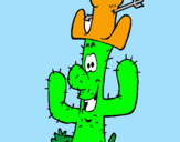 Disegno Cactus con il cappello  pitturato su andrea maria vagnoni