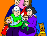 Disegno Famiglia pitturato su Rachele