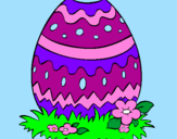 Disegno Uovo di Pasqua 2 pitturato su DOMENICO