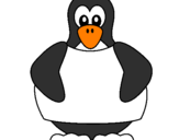 Disegno Pinguino pitturato su francesco