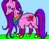 Disegno Pony pitturato su alice