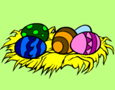Disegno Uovo di Pasqua II pitturato su carlotta
